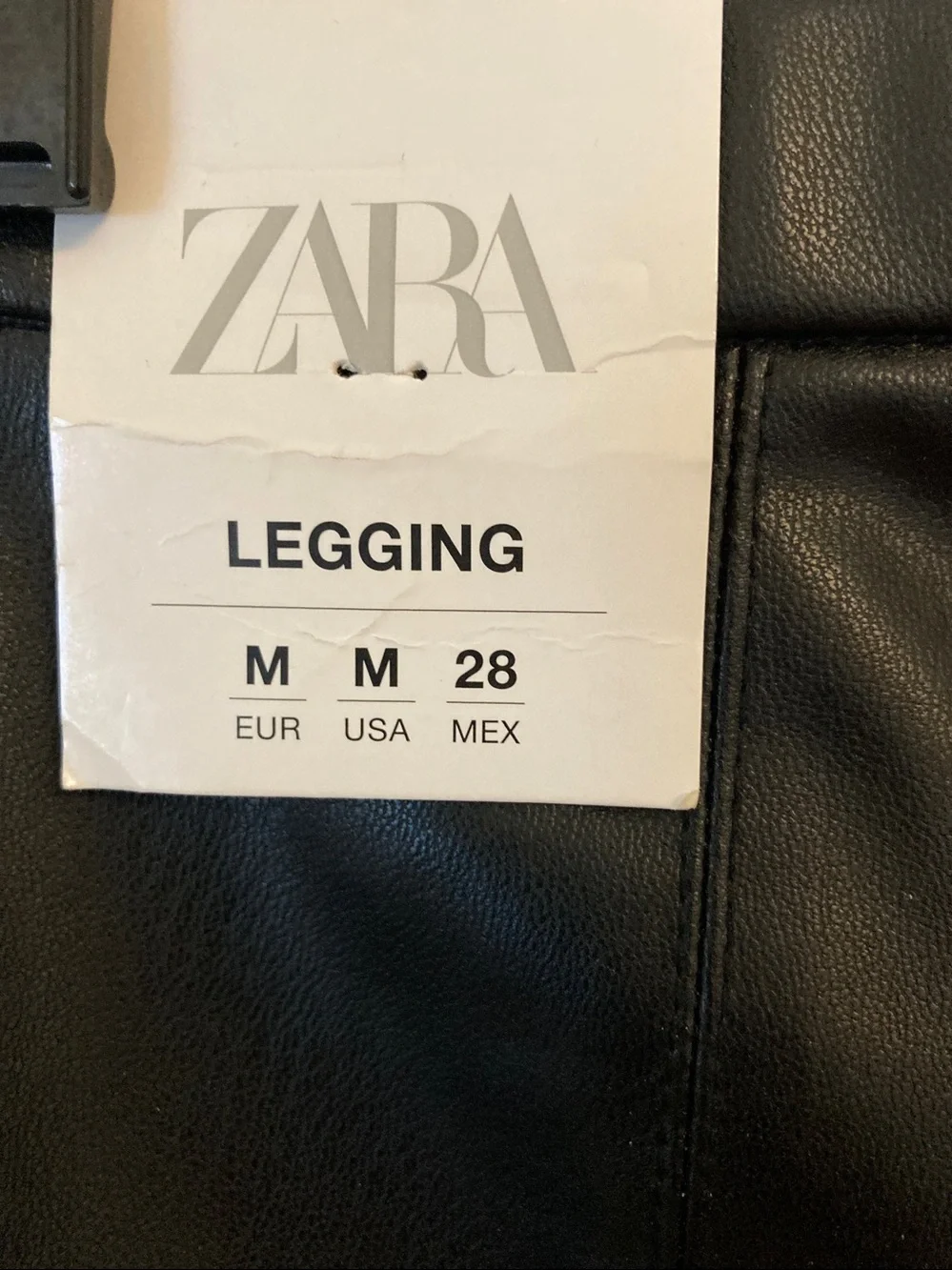 Zara Black Faux Leather Slim Leggings - Picture 4 of 10